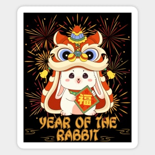 Year of the Rabbit Fireworks & Dragon Magnet